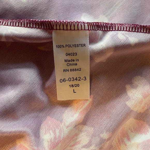 Only Necessities Purple White Pink Polyester Short Sleeve Zip Front House Dress - Picture 7 of 7